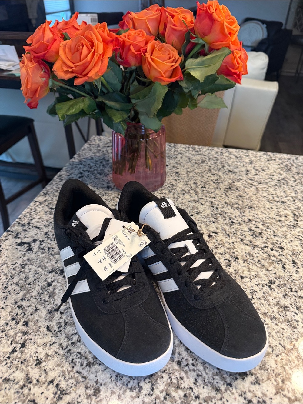 Adidas Men's Black & White Campus-Style Sneakers